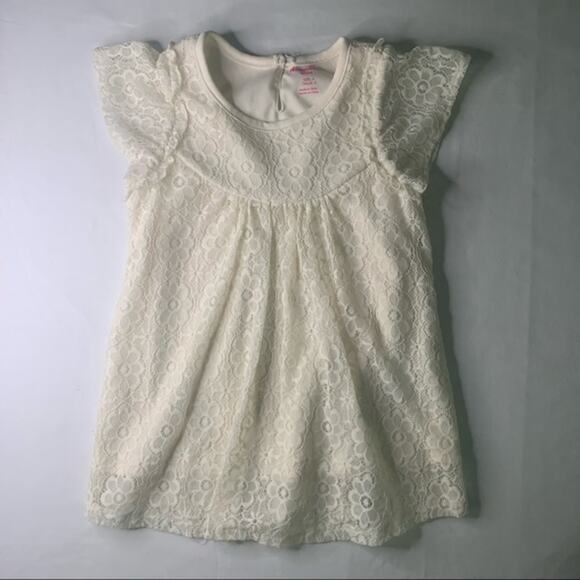 Lace Flutter Sleeve Top cream off-white girls Size 4 - Picture 3 of 7
